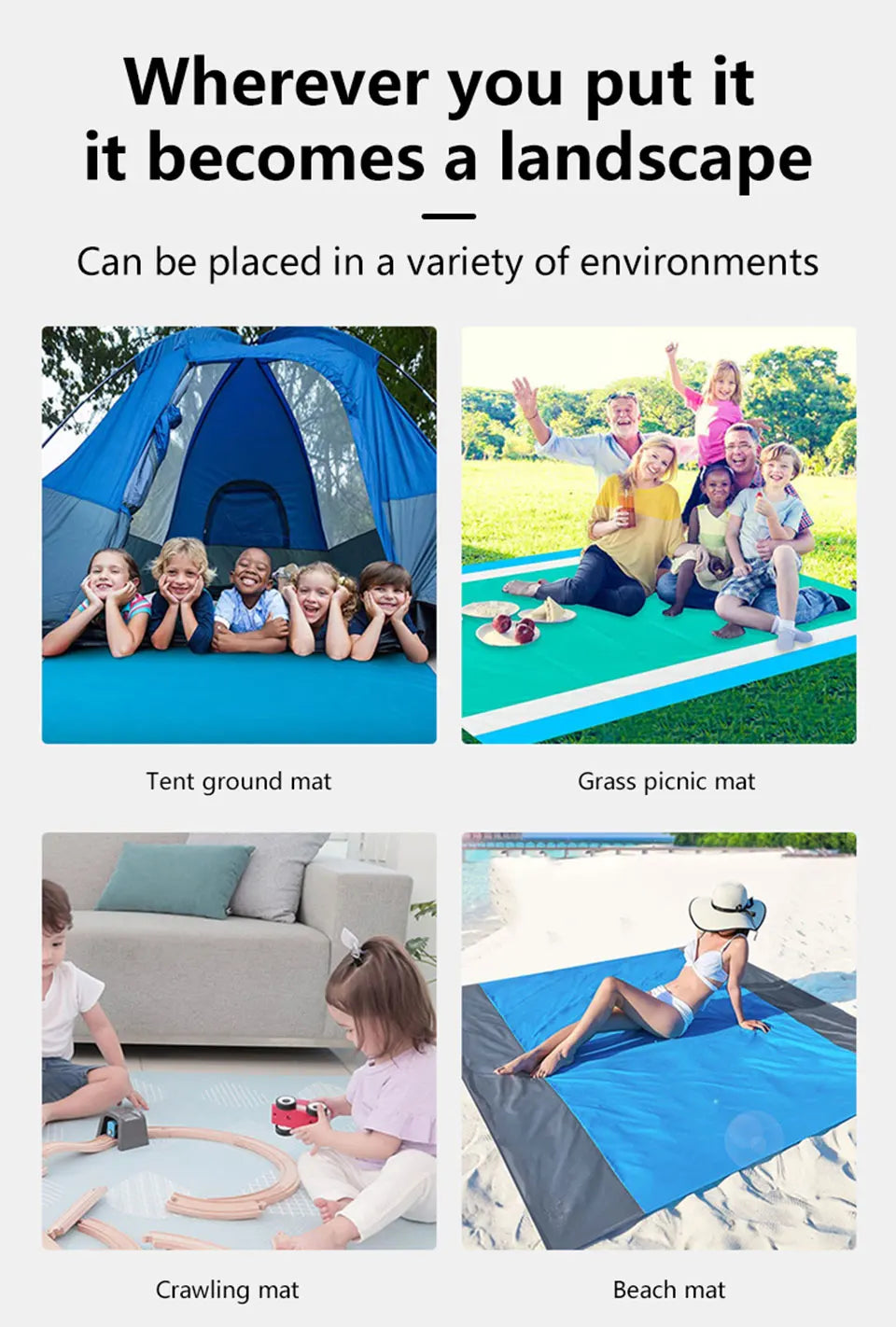 Submerged Sandproof Beach Mat — XL (200×210cm)
